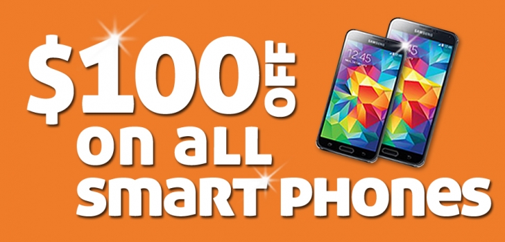 $100 OFF ON ALL SMART PHONES